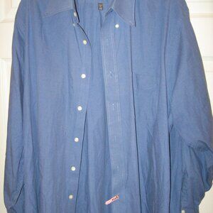 Arrow Fairfield Pinpoint Dress Shirt Men's Size 18 34/35 Blue